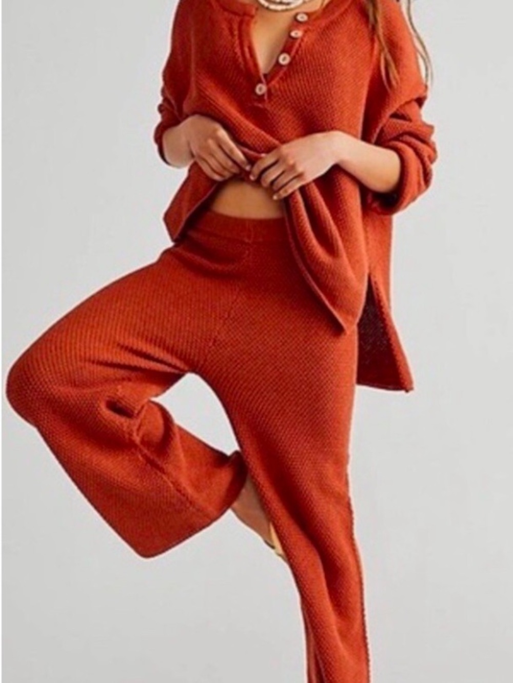 Free People Beach Hailee wide leg sweater Knit set